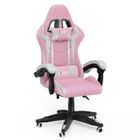 [Bigzzia] Fauteuil gamer- Chaise de Bureau- Chaise Gaming Réglable Pivotant - avec coussin et dossier inclinable Rose