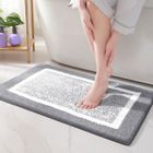 YIKXIULF Tapis de Bain Antidérapant,Tapis Salle de Bain Moelleux en Microfibre,Tapis de Douche Absorbant Lavable en Machine,40 x 60 cm,Gris