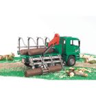 Camion MAN porte troncs avec grue et 3 troncs - BRUDER