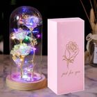 ATMOKO Rose Eternelle sous Cloche en Verre Lumineuse, Sparkly Galaxy Rose 3D, Pour Fête des Mères, LED Fleur Eternelle, Rose