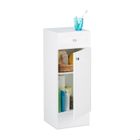 Relaxdays Armoire de salle de bain, en aspect bois blanc, à poser, avec tiroir, HxlxP: 80 x 30,5 x 30,5 cm, blanche