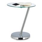 Relaxdays Table d'appoint ronde verre clair table café console table basse HxlxP: 52 x 45 x 45 cm, argenté