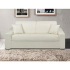 VENTE-UNIQUE Canapé 3 places convertible express en simili EMIR - Blanc - Couchage 140 cm - Matelas 22 cm