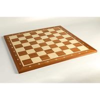 Échiquier professionnel Master Of Chess 54cm / 21in plat propre incrusté d'acajou et de sycomore Tournoi 6 échiquier non pliable san