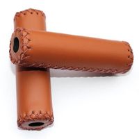 Poignée de vélo,1 Paire de poignées de Guidon de vélo en Cuir,Grip Couverture,pour Sport,Vélo Pliant,VTT,VTC,vélo de Ville,Marron