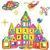 Jokooan Construction Magnetique Enfant 122 pcs, Jeux Aimants Jeux de Construction Aimante Montessori Jeux Educatif pour Les E