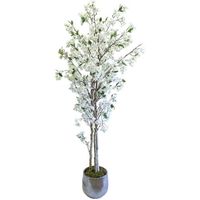 Amandier artificiel avec troncs naturels, idéal pour la décoration de la maison, arbre artificiel, fleur artificielle, (180cm)