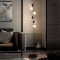 Lampadaire LED en cristal pour chambre à coucher, Lampe sur pied à 6 têtes et à intensité variable pour le salon, la salle à manger