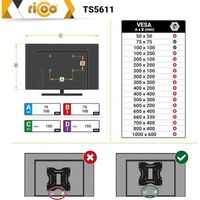 Support PC pour 1 écran TS5611 Orientable Inclinable Moniteur 30-76cm Fixation de Bureau Pince de Table by RICOO