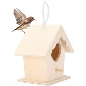Belle Suspension rustique en bois oiseau Boîte Maison D'oiseau nichoir jardin oiseaux BOX 
