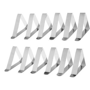Pack de 12 Pinces pour maintenir les nappes, Fabriquées en plastique blanc, Clips fixe-nappe flexibles et solides