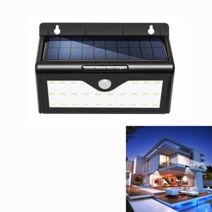BALISE - BORNE SOLAIRE  Lampe LED solaire - L 28 LEDs - Noire - Détecteur 