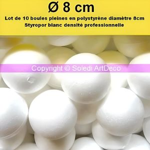 Boule polystyrène Styropor diam. 12 cm/120 mm, densité pro