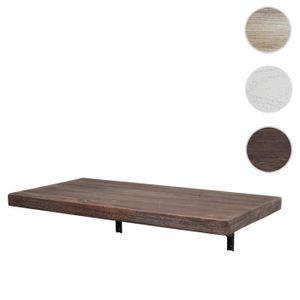 Table Murale Pliante En Bois Massif 100x50 Cm – Pour Cuisine, Balcon, Bureau, 5 étagères, Beige