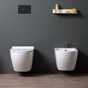Toilette murale sans bord à fonction de bidet Céramique Blanc vidaXL