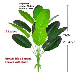ARBRE - BUISSON Plantes - Composition florale,Paumes artificielles de-35 pouces,Faux buisson tropicaux Monstera,bananes,vertes- Banana B 82cm