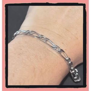 Bracelet Figaro En Argent Massif 925 - Maille Alternée Fin 18 Cm - Bijouxia