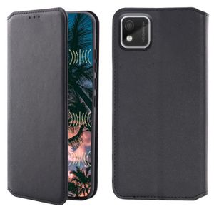 Housse Portefeuille à Rabat Pour Wiko Y52 - Noir, Similicuir, Support Vidéo Intégré