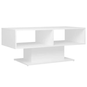 TABLE BASSE Table basse Blanc 103,5x50x44,5 cm Aggloméré