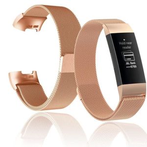 BRACELET MONTRE CONNEC. Bracelet Milanais Compatible avec Fitbit Charge 3 