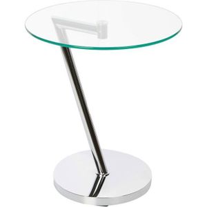 TABLE BASSE Relaxdays Table d'appoint ronde verre clair table 