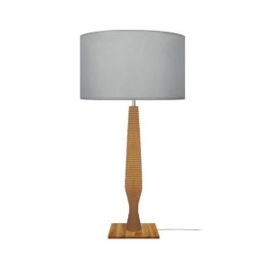 LAMPE A POSER COLUMBUS-Lampe à poser droit bois  naturel,gris Ab