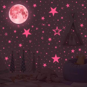 Autocollants Muraux Brillants dans la Nuit, Étoile Fluorescente, Décoration  pour Chambre d'Enfant, Fille