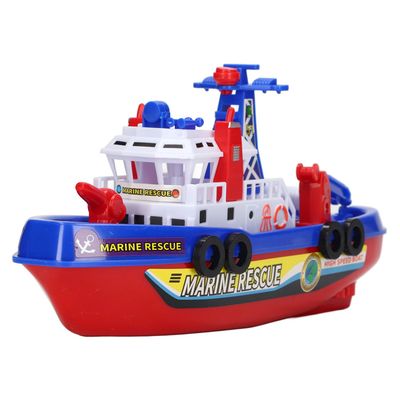 Generic Jouet de Bateau-pompe pour Enfants, Modèle de Bateau de Pulvérisation D'eau Interactif avec Son et Lumière Flash pour Enfants, Jouet de électrique pour les Jeux en Piscine