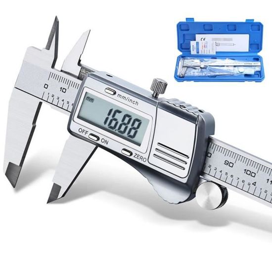 Pied à Coulisse Numérique 150 Mm / 6 Pouces – Écran LCD, Jauge Acier