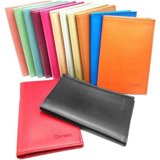 Porte-Documents Voiture Cuir Vachette Bleu Charmoni – Etui Carte Grise, Permis, Assurance + 2 Protèges-Cartes RFID
