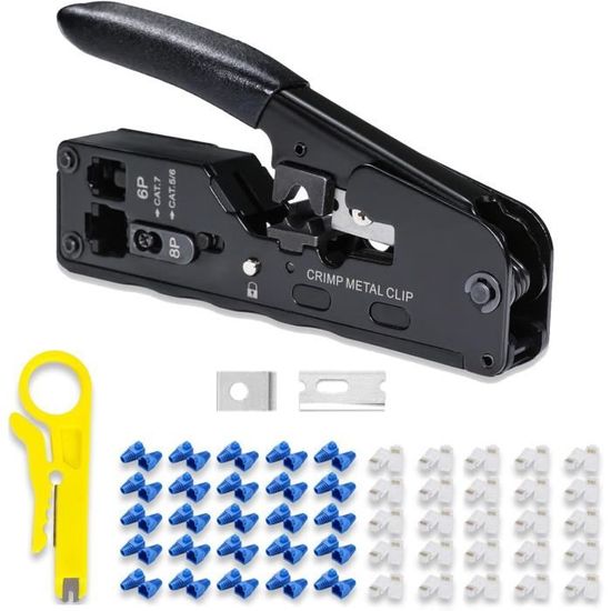 Solsop Outil De Sertissage RJ45 à Travers Cat5 Cat5e Cat6