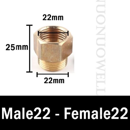 MMLFX 1pc Chrome Robinet en Laiton Adaptateur Homme mâle Femme M22 M24 G1 / 2 3/4 Raccords de tuyaux Accessoires de purificateur d'eau M16 18 20 28 ( Size : F24-F22