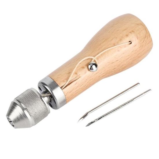 NATUCE Set De 4 Poinçons à Coudre En Bois - Alène Pour Cuir, Couture Et Artisanat | Manche Confortable