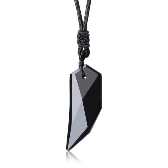 COAI Collier Chaîne Pendentif Dent de Loup Œil de Tigre Homme 50cm
