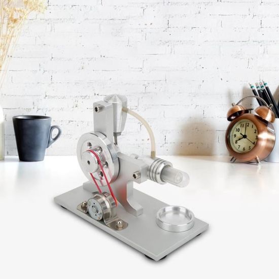 Moteur Stirling à Double Cylindre Chaud En Métal - Modèle Thermique à Combustion Externe Avec Ampoule Aléatoire