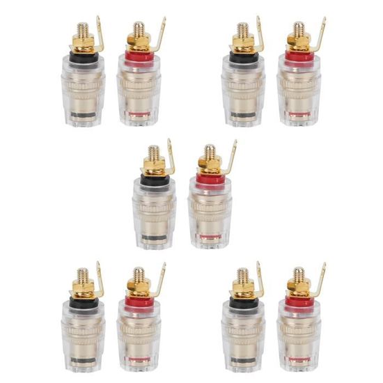 Bornier De Haut-parleur HiFi - 2 Bornes En Cuivre, Boîtier ABS, Pour Installation DIY, Dimensions 92x80x35 Mm