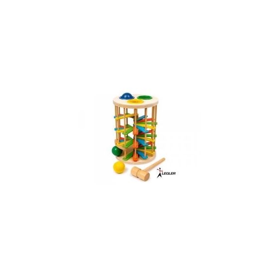 Hess Jouet En Bois 31129 – Circuit De Billes En Bois Démontable Avec 4 Boules Fait à La Main Pour Les Tout-Petits à Partir De 18 Mois Hauteur Env. 57,5 Cm