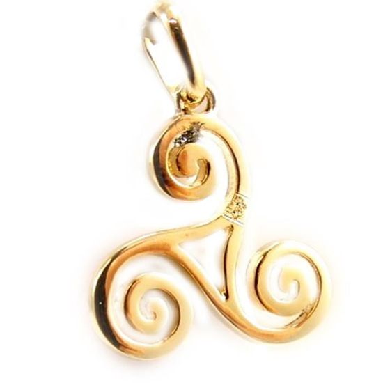 Pendentif Croix Celtique Triskel Plaqué Or 18 Carats - 15 Mm, Neuf Avec étiquettes, Bijou Spirituel