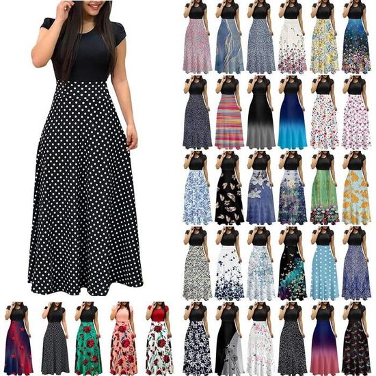 Robe En Jean à Manches Courtes Avec épaules Dénudées, Poches, Pour Le