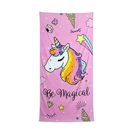 Serviette De Plage Licorne Philoctes 75x150 Cm - Microfibre Douce - Cadeau Enfant Été