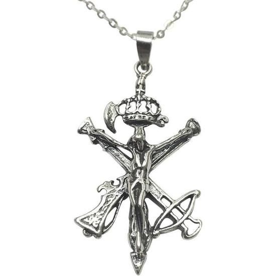 Collier Crucufix U7 Acier Inoxydable Plaqué Or - 61 Cm - Neuf Avec étiquette