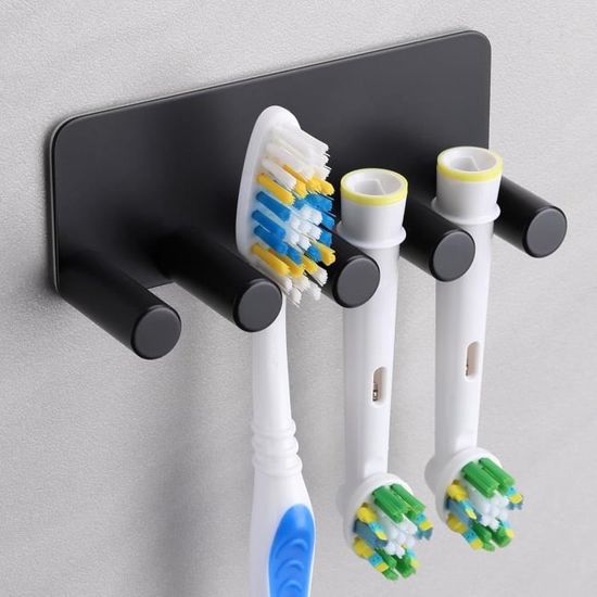 Porte Brosse à Dents Mural Sans Perçage - Support Adhésif, Stable, Pour Salle De Bain (Aluminium)