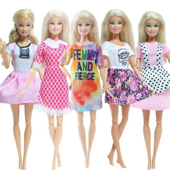 Ensemble De Tenues Pour Poupée De 17 Cm, Vêtements Kawaii Mignons Avec Pull En Tricot, Short En Jean Et Chaîne Décorative, - Jeux - Jouets