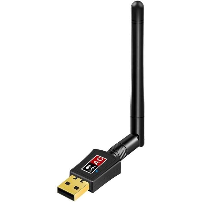 Clé WiFi AC600 pour PC, Dual Bande 2,42GHz 5,8GHz USB WiFi Dongles
