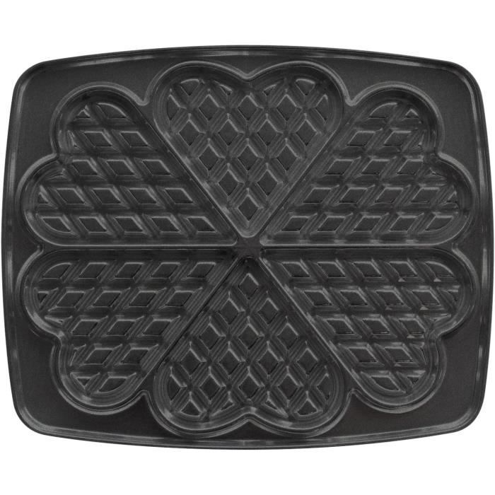 lagrange Jeu de plaque de Cœur avec Revêtement pour Gaufrier Super 2 Noir