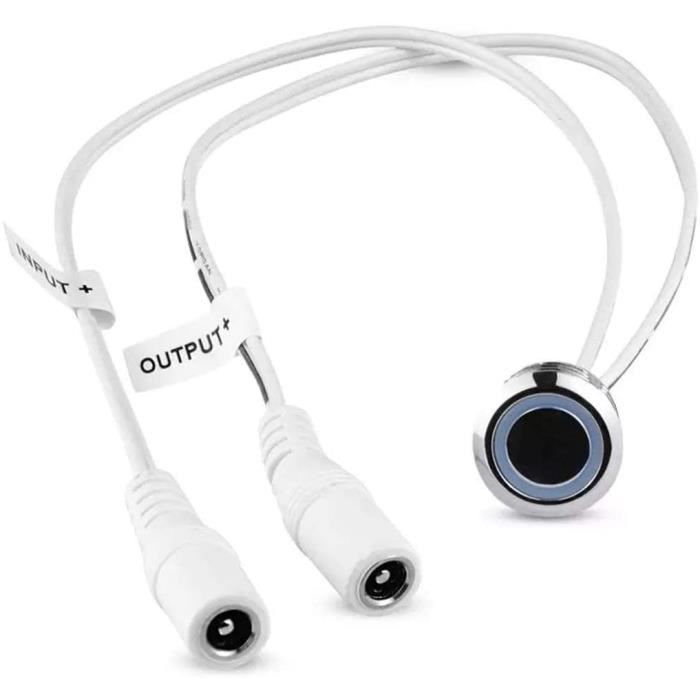 Interrupteur Tactile LED 12V 5A Pour Miroir Lumineux - Variateur D'intensité - Compatible Bandes Unicolores Et Bicolores