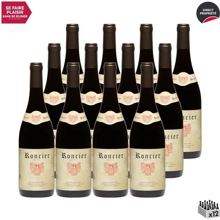 Roncier Rouge Rouge - Lot de 12x75cl - Vin Rouge de Bourgogne - Appellation VDF Vin de France - Origine Bourgogne
