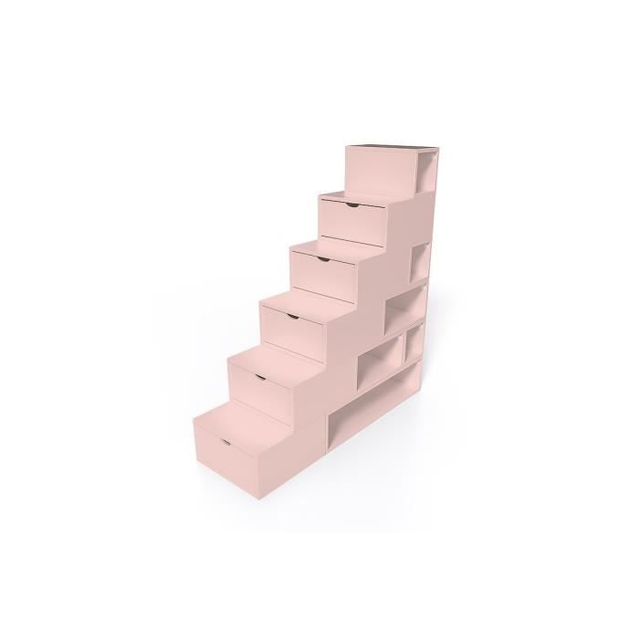Escalier Cube de rangement hauteur 150cm - Couleur - Rose Pastel