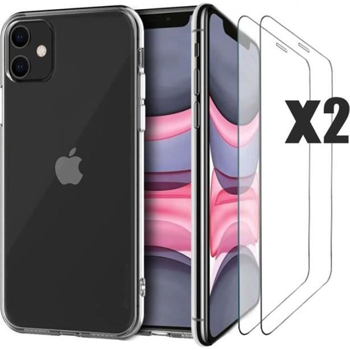 Bien Woshite Expédié Par CDiscount Pièces iPhone 11 6,1 '' Protecteur d'écran en Verre Trempé +1PC Coque iPhone 11 étuien