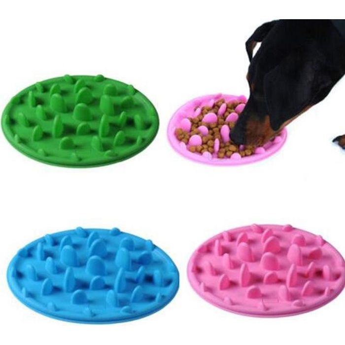Gamelle anti glouton, Gamelle pour chien-chat, Distributeur nourriture chat, Distributeur croquettes chiens, chat - Rose 1pcs